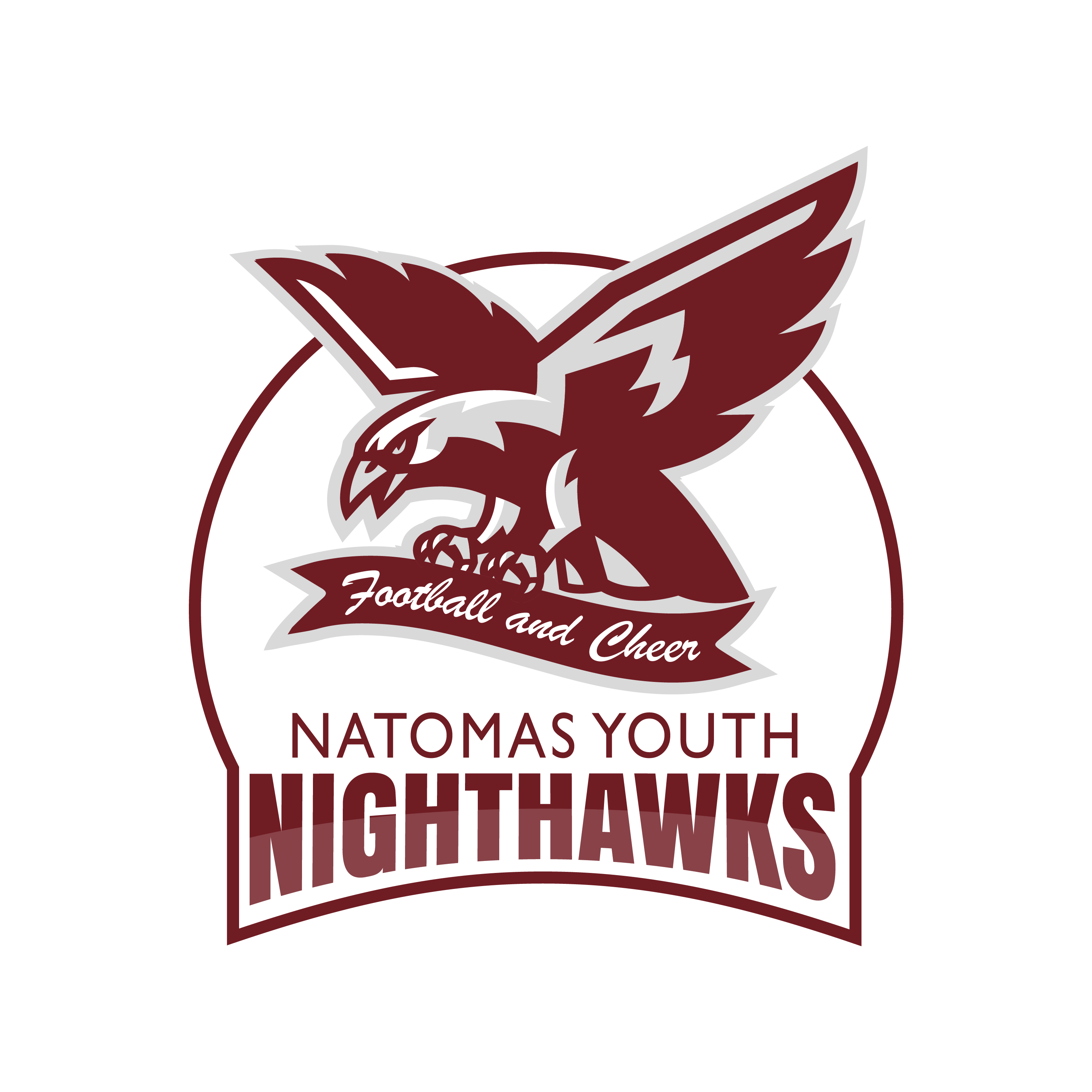 Logo - Natomas Nighthawks Football And Cheer Logo Red and White